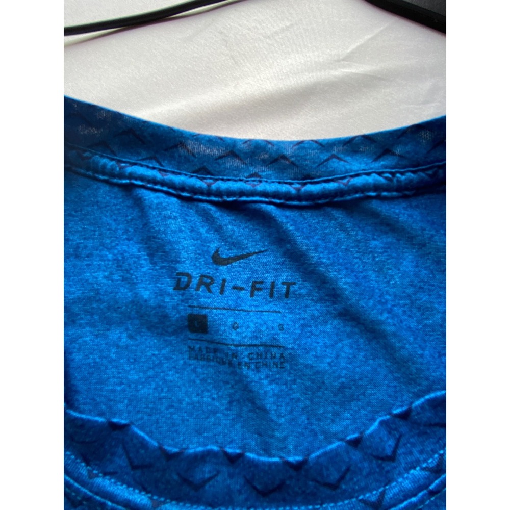 Nike Dri-FIT Mens Blue Textured Diamond Pattern Training T-Shirt 832064-431 L - Picture 2 of 6